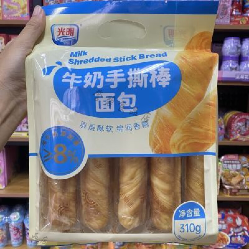 光明牛奶棒面包 光明牛奶蛋白棒手撕面包一口椰蓉蛋糕学生营养早餐饱 牛奶手撕棒面包1包(含10条)310g