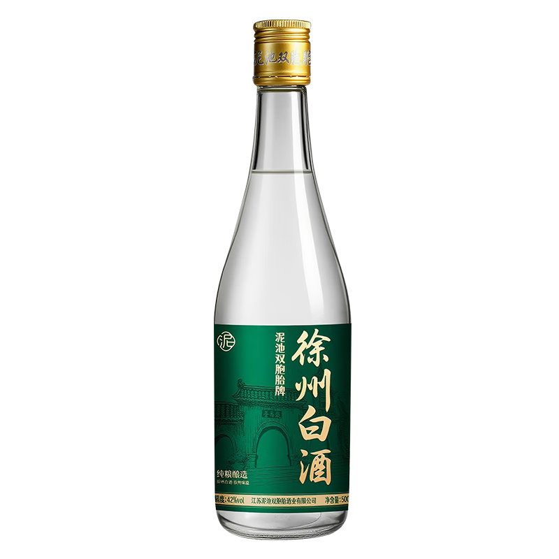 泥池双胞胎徐州白酒浓香型固态法纯粮食酒42度500ml特产口粮酒送礼光瓶酒 42度 500mL 1瓶 【拍5送1】