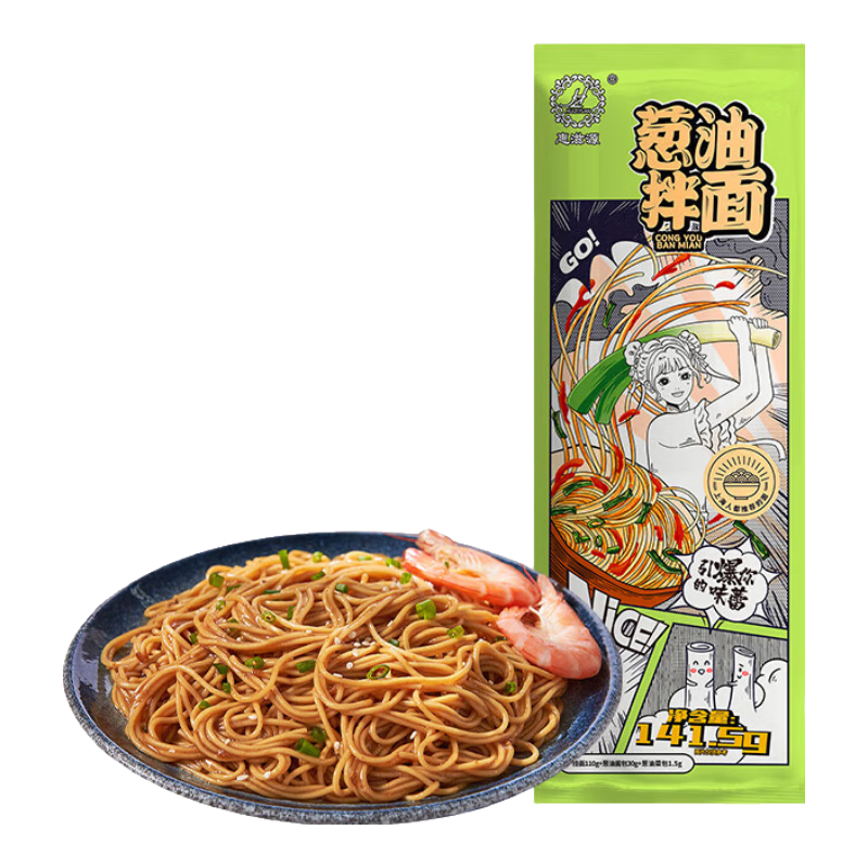 上海风味葱油拌面非油炸面条方便面懒人方便速食夜宵面袋装带调料 葱油拌面141.5g*1袋