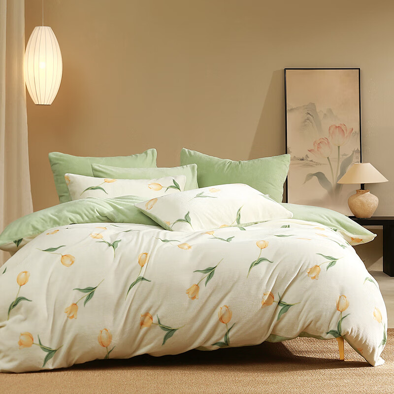 ˮ�Ǽҷ� ���ų�Ʒ ����˿���׵��� A��ţ���޼Ӻ񿹾��类�ױ�ůů�ޱ��� (A��Ӻ�ţ����+������) ��� 150cm*210cm