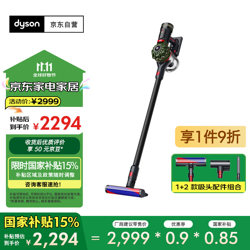 戴森（DYSON）DS20 cyclone 无绳吸尘器 手持无线吸尘器 除螨 宠物 家庭适用
