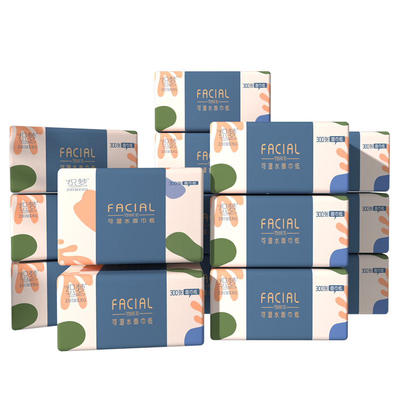 织梦【厂家直发】 大包抽纸巾原木浆纸巾家庭实惠装300张卫生纸大号餐 4层 300张*24包