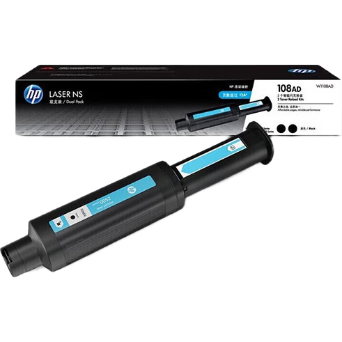 惠普原装W1108A 109A硒鼓Laser NS MFP1005/1005c/NS1020/1020c打印机 惠普 W1108AD墨粉双支装约5000页