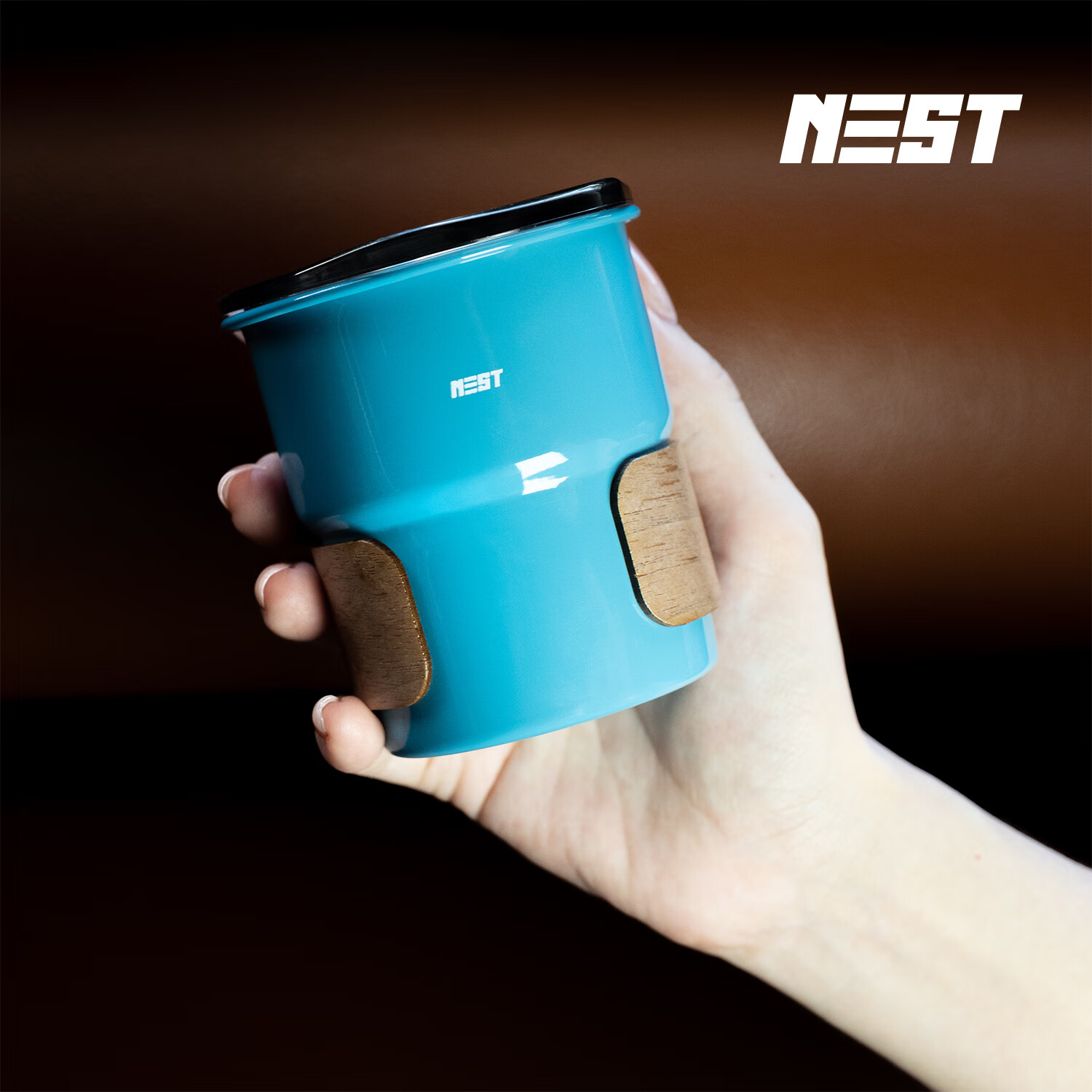 巢里复古便携随手竹节杯304不锈钢户外露营迷你雪糕冰杯家居馆蓝