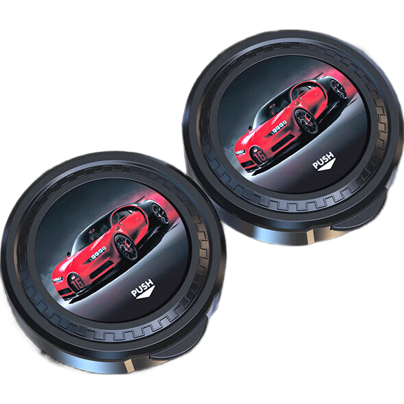 LED带盖灯车载烟灰缸防风灭烟潮流神器车用家用电子防烟灰飞散潮流好物高级感 新款银圈