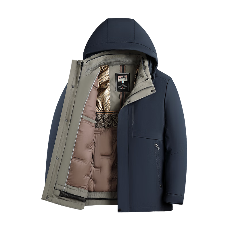 百亿补贴：啄木鸟（TUCANO）鹅绒羽绒服男冬季加厚防寒保暖外套男中老年内胆可拆卸外衣爸爸装 649.9元