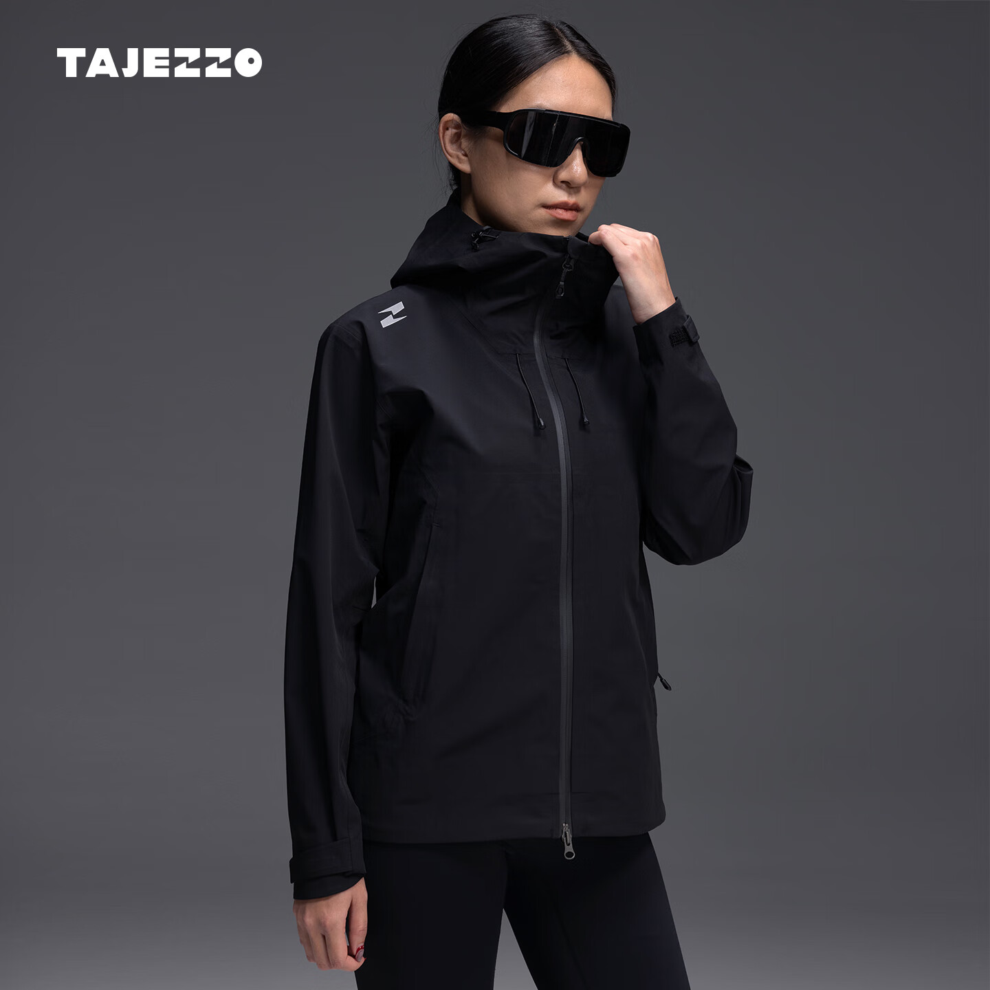 探迹者（TAJEZZO）新款硬壳冲锋衣J01二代户外徒步登山外套防风防雨夹克考杜拉耐磨 黑色-女款 修身版型 M