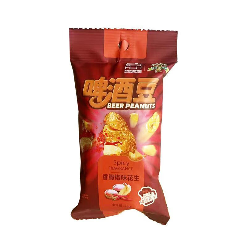 青岛啤酒博物馆文创啤酒伴啤酒豆青岛特产蜜滴花生袋装25g零食 甜香味25g*10袋
