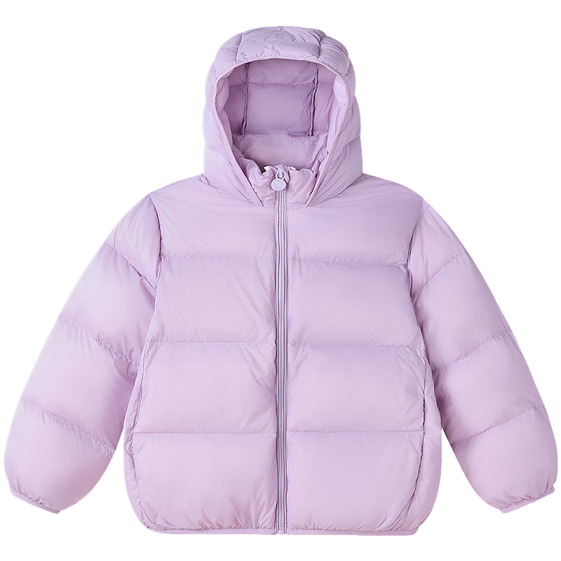 笛莎(DEESHA)童裝女童羽絨服2025秋冬新款兒童輕薄羽絨外套中大童女孩外套 粉紫 160 【充絨量:98 g】