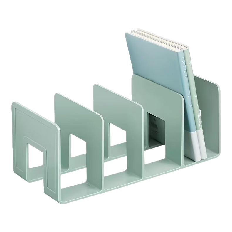 亚克力书立架阅读架书夹桌上书架桌面固定书本收纳神器透明置物架分隔板书本立架课桌收纳学生书挡 大号1.5倍加厚【随机色1个】 活动款