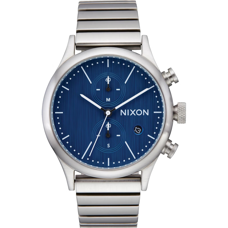 手表男士计时码表日期显示石英41mm不锈钢带日期功能