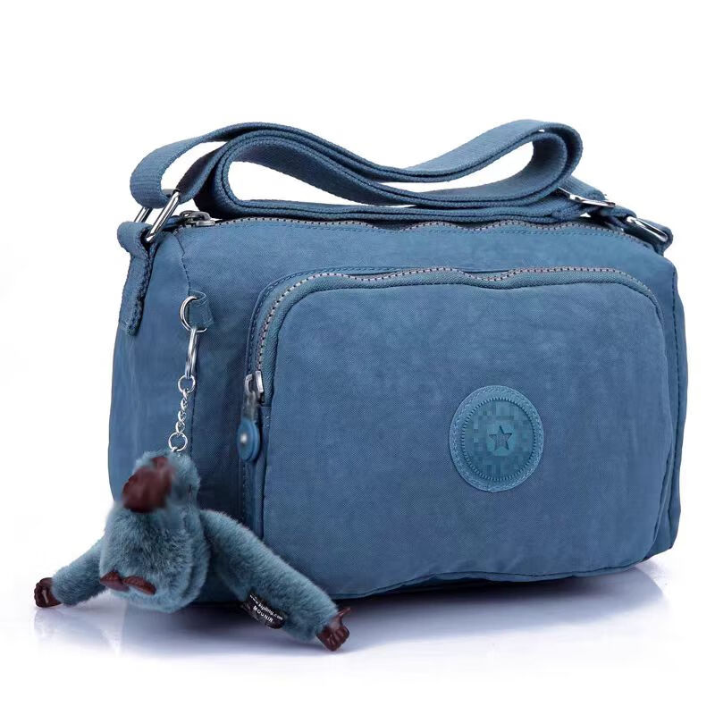 Kipling猴子包女斜挎2025新款单肩包大容量挎包防水旅行包 牛仔蓝