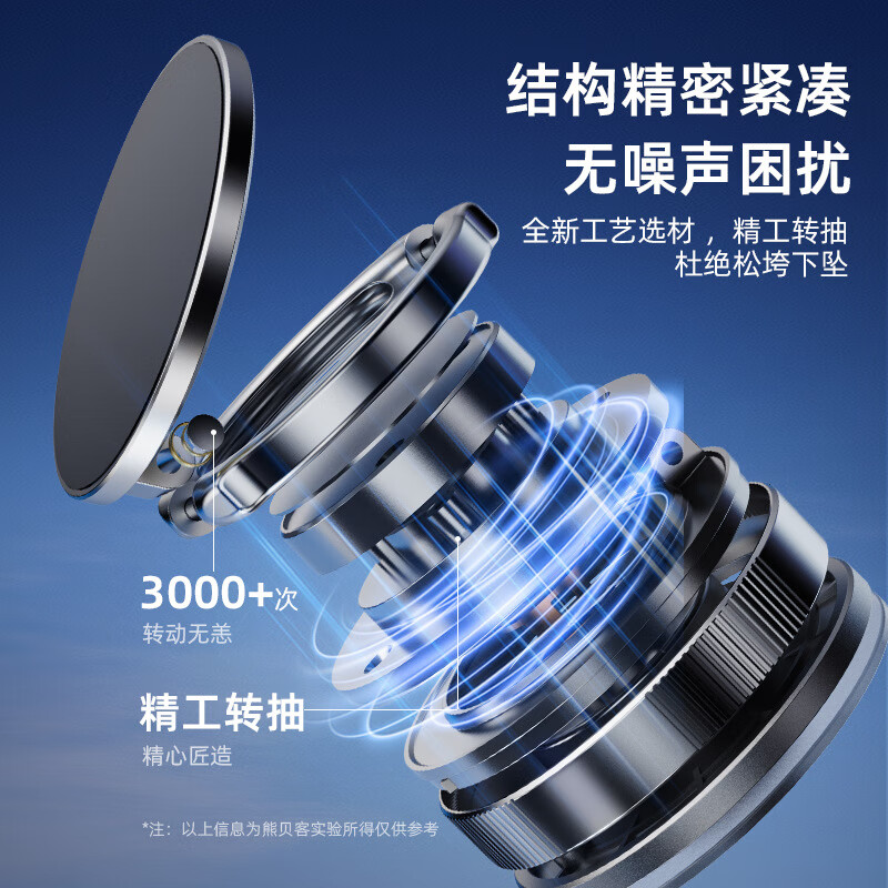 季烁真空磁吸手机支架magsafe吸附汽车导航2025新款旅游便携桌面 黑色