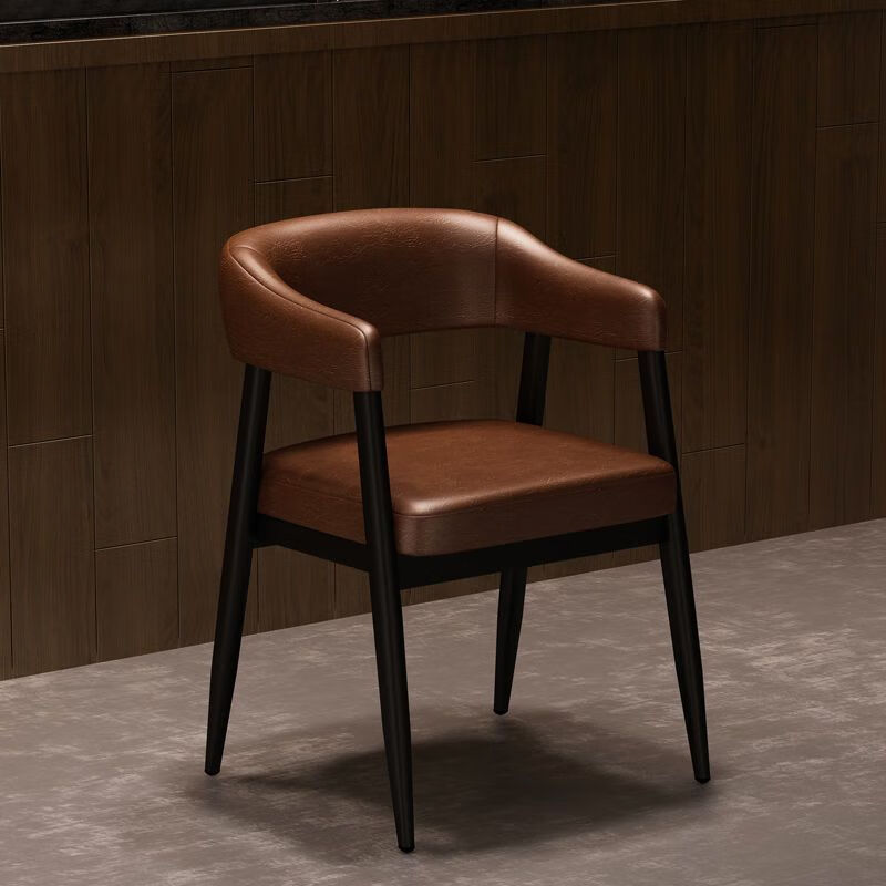 迈途森网红奶茶店卡座简约靠墙咖啡西餐厅沙发清酒吧KTV饭店桌椅组合 咖啡色椅子（长54*宽51*高75cm）