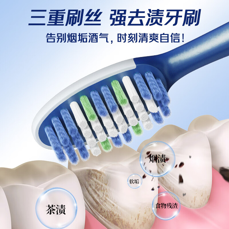 青蛙三重植毛牙刷抗菌去异味中硬毛牙刷深层洁净牙龈清洁牙渍 【强效去渍囤货装】强去渍牙刷 10支 颜色随机发