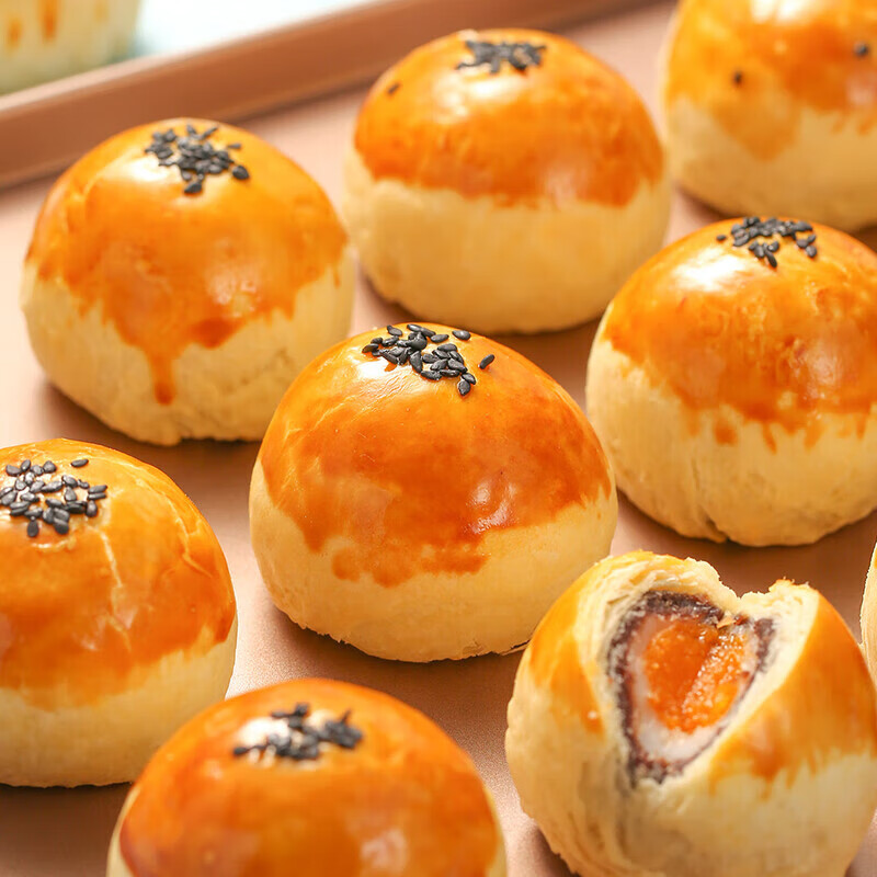 盒马MAX蛋黄酥伴手礼礼甜品点心 休闲零食小吃300g 低糖蛋黄酥 600g 12粒