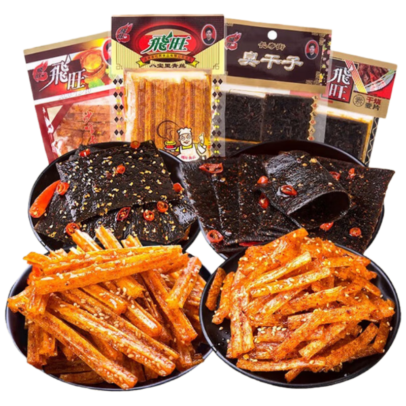 飛旺辣条大礼包16g*15包 湖南特产8090儿时怀旧零食休闲臭干子八宝丝