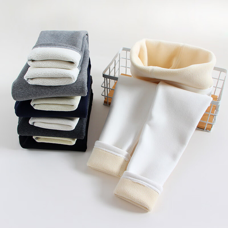 米丁堡女童打底裤加绒秋冬白色羊羔绒保暖加厚儿童裤子外穿长裤紧身裤 白色-秋冬（加绒） 140 码【身高125-135cm】