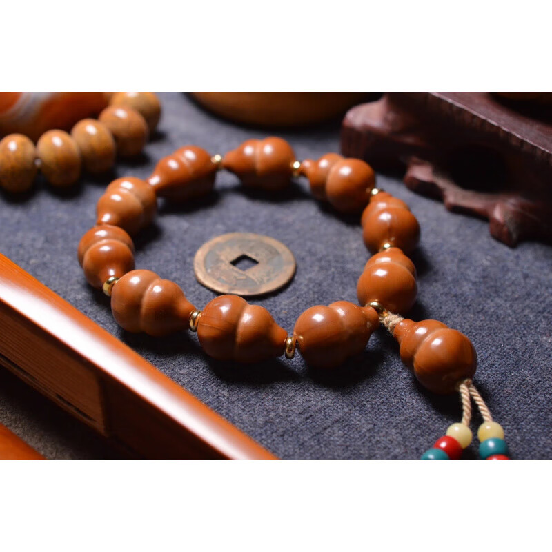 冰珂晶石橄榄核葫芦福禄手串小众款文玩不撞款男女盘玩手持把件送礼自用转 14×20