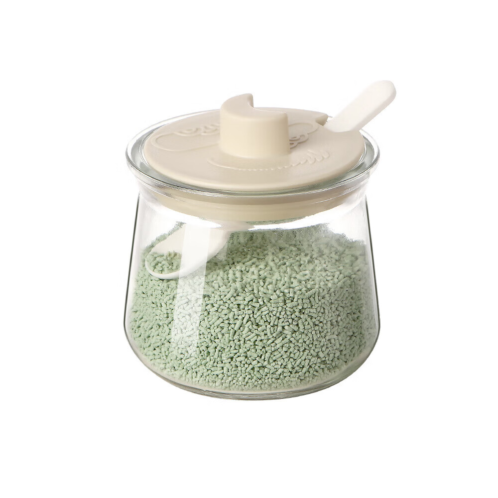 【甄选】新款带盖玻璃调味罐厨房用品调料瓶组合全套带底座盐鸡精 三只装