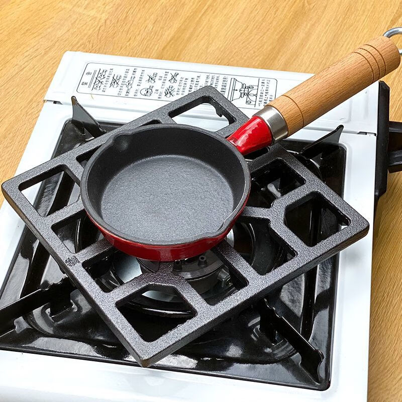 简漾加厚铸铁家用燃气灶支架平底锅铸铁防滑架子托锅炉架托热油锅支架 铸铁方形
