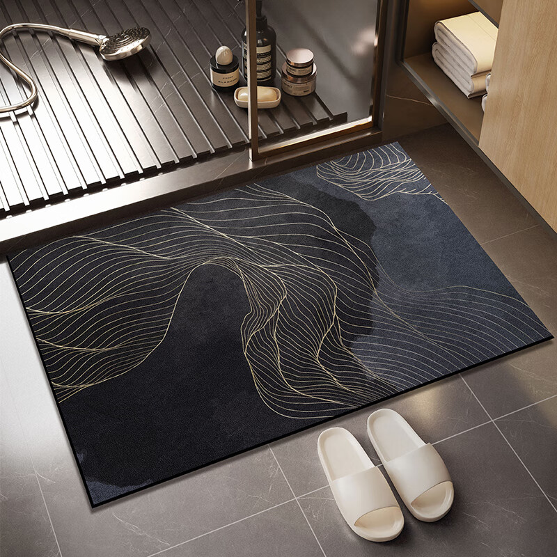 斯蒂曼妮 CITY·MANNI科技布软地垫家用浴室吸水防滑脚垫轻奢高级出浴踩脚地毯卫生间用 熔岩时光 40x60cm【吸水速干】抑菌防滑