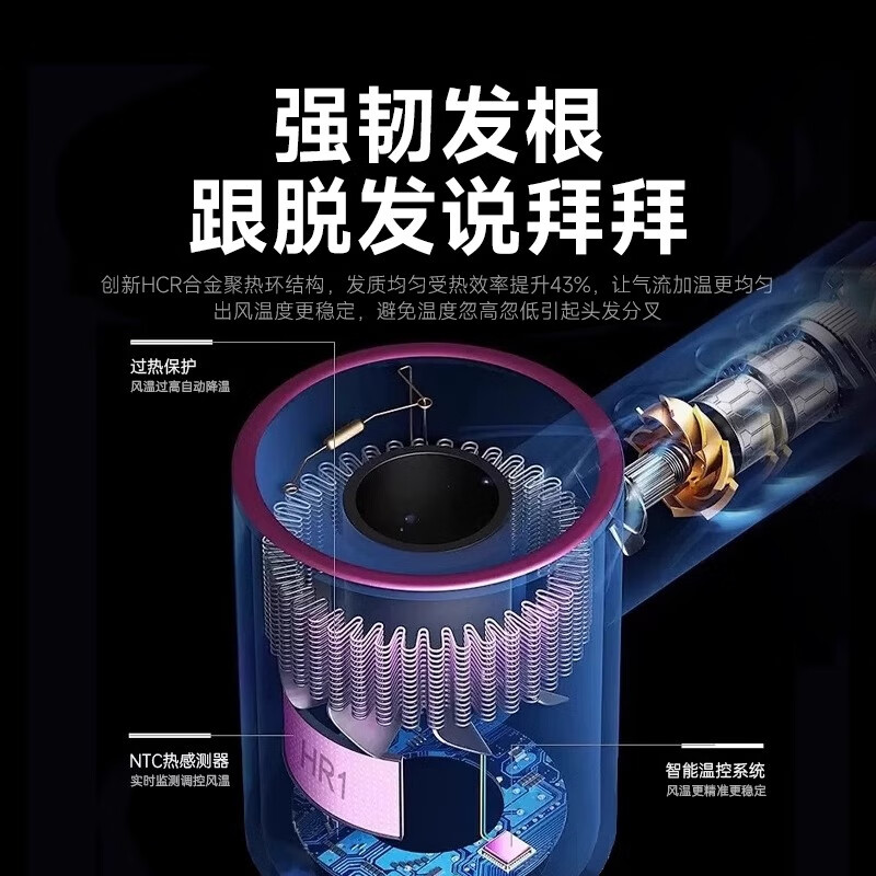 RASW【德国品牌丨45亿负离子护发】吹风机家用静音负离子大功率不伤发恒温吹风筒速干情人节礼物女士 【绅士灰】单风嘴+礼盒 520情人节女生生日礼物实用走心高级感送女友