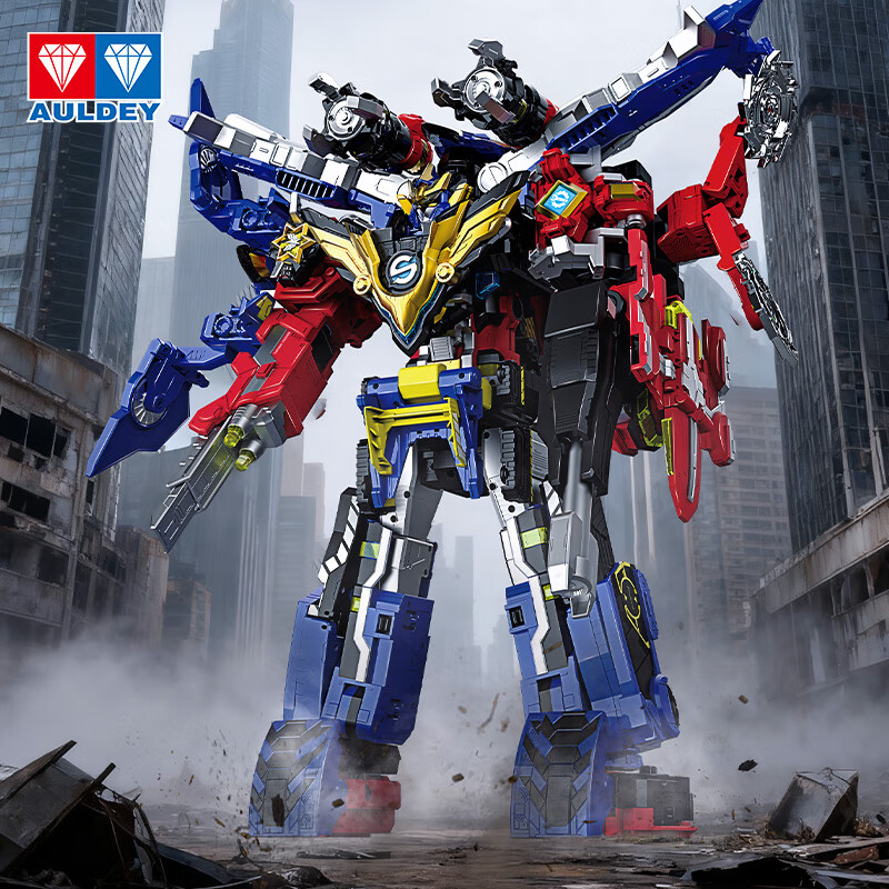 奥迪双钻巨神战击队变形机器人组合机甲惊喜男孩儿童玩具圣诞圣诞礼物 传奇版冲锋战击王