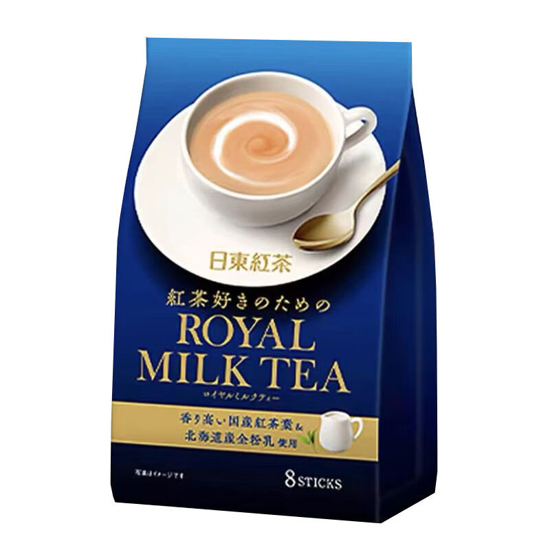 日東紅茶日本進(jìn)口奶茶白桃果汁茶北海道奶茶粉速溶固體飲料沖飲品 原味--8條袋