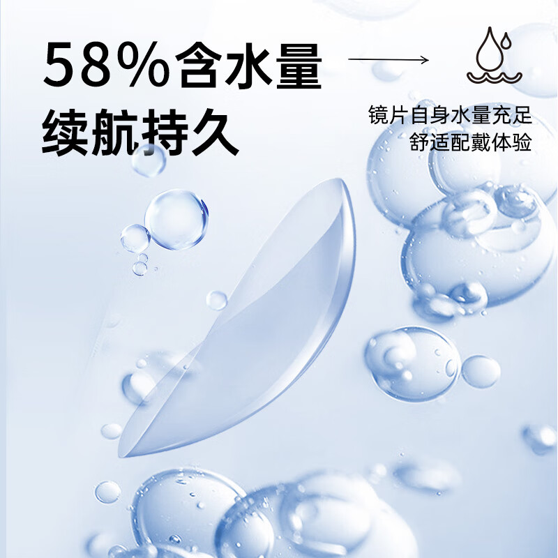 Color Baby新加坡进口高含水1000度隐形眼镜30片舒适水润一次性无色透明片 新加坡日抛30片【进口】-58含水舒适水润 325度