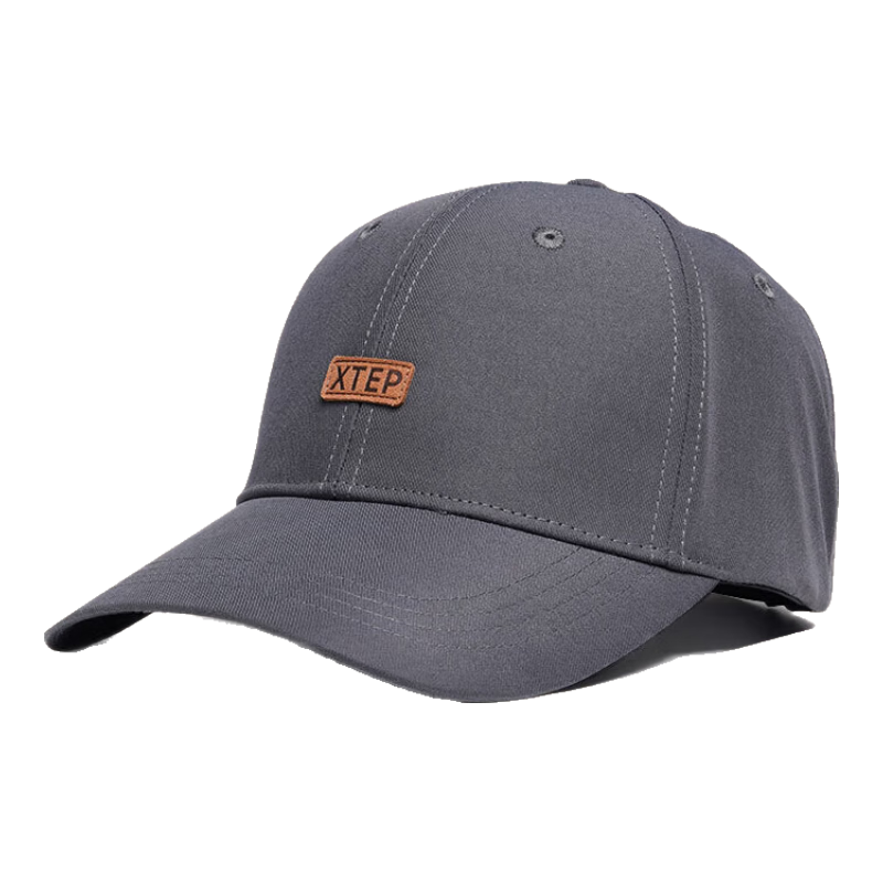 特步棒球帽男士大頭圍帽子男女2025新款夏季鴨舌帽顯臉小四季遮陽(yáng)帽 灰色立體logo【56-60cm】 均碼