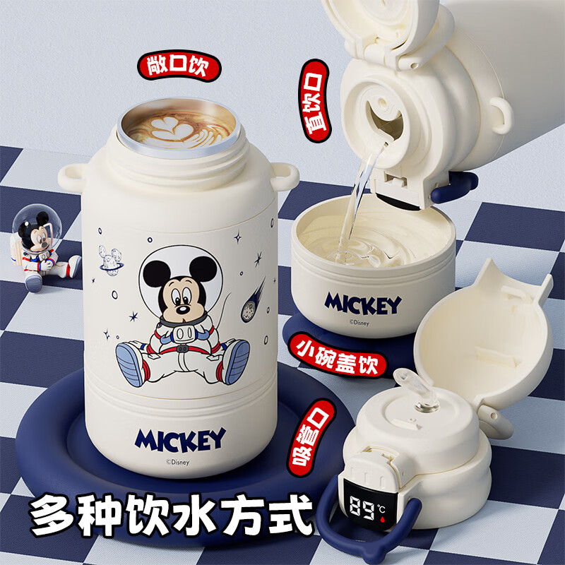 ROYALLOCKE保温杯儿童水杯男女小学生宝宝吸管双饮杯子送礼保温壶 米奇500ml