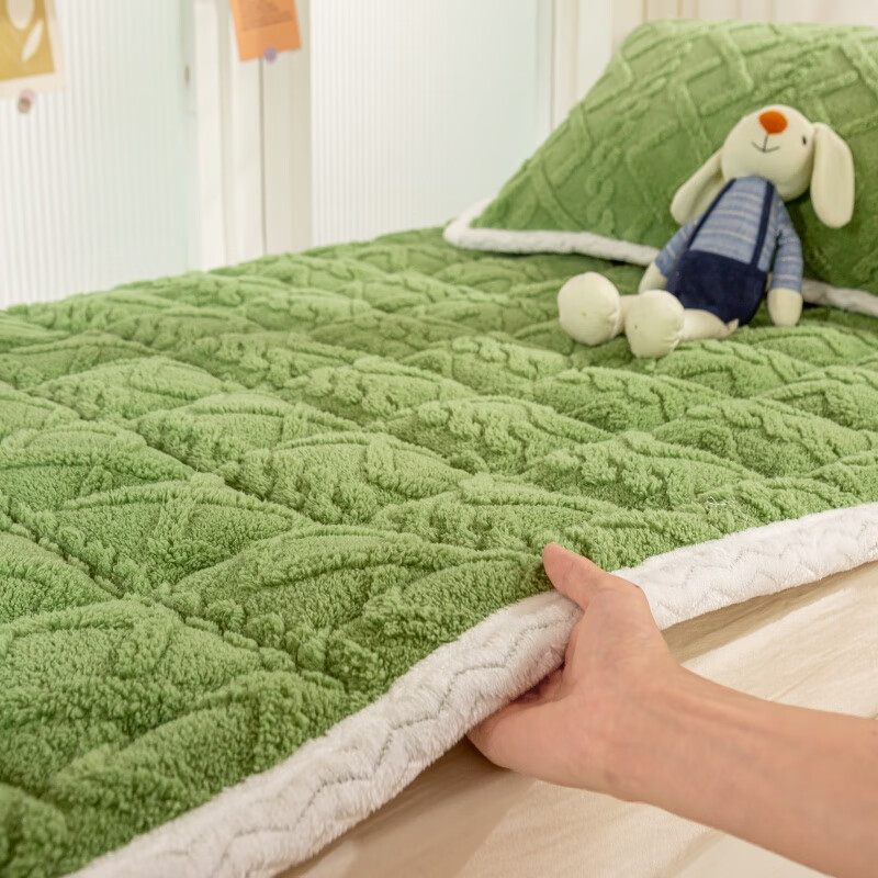 胖东来同款学生宿舍加厚床单秋冬季牛奶绒床单单件加厚毛毯床垫学 深卡其-牛奶绒夹棉 牛奶绒床单单件-/cm 120cm*200cm