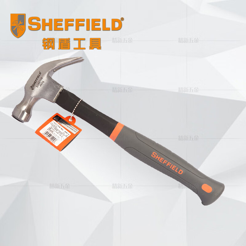 鋼盾工具起釘錘子鐵榔頭絡(luò)釩鋼CRV錘頭塑膠握把纖維柄羊角錘正品 S088116（16oz(1磅)