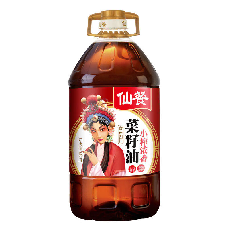 仙餐牌小榨濃香型菜籽油5升 轉(zhuǎn)基因食用油農(nóng)家自榨四川菜籽油直發(fā) 5升(約46kg)x1桶