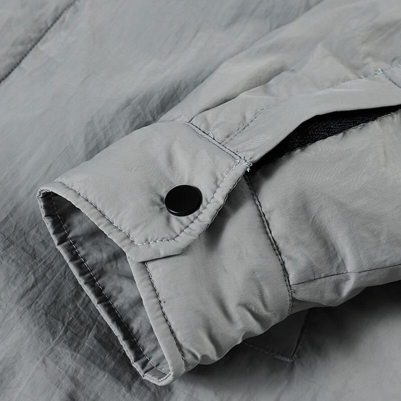 查尔斯桃心 轻薄工装羽绒服男冬季保暖情侣宽松休闲防寒翻领外套潮 灰绿 2XL