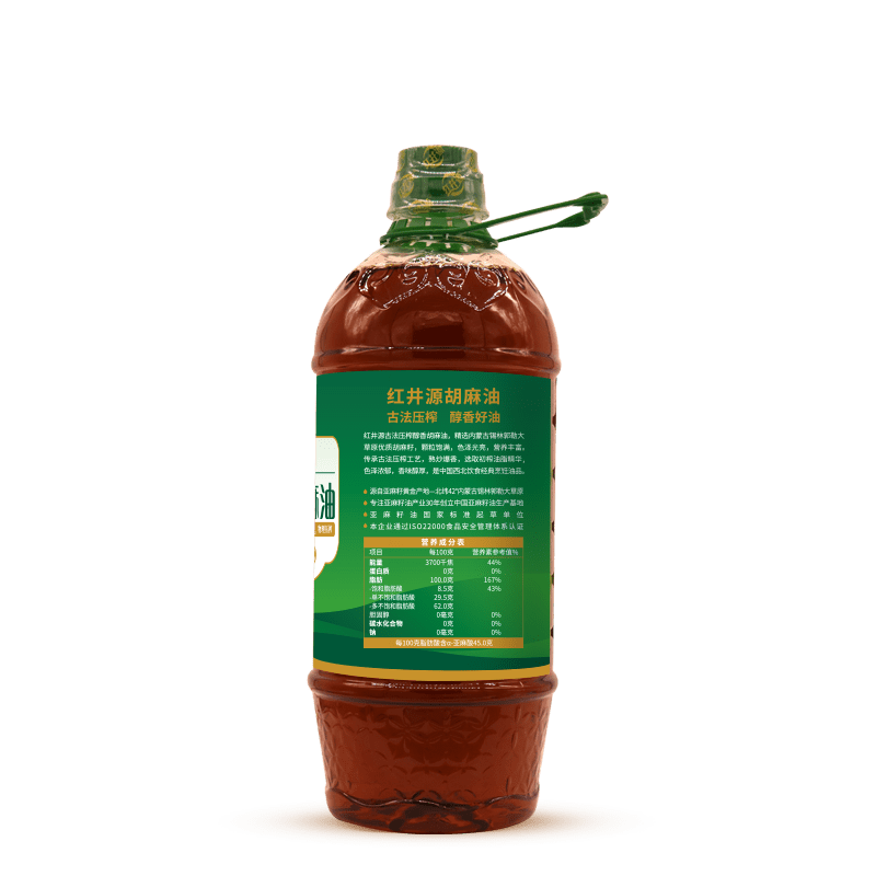 紅井源亞麻籽油物理壓榨醇香胡麻油植物油亞麻酸健康油食用油1L 胡麻油1L