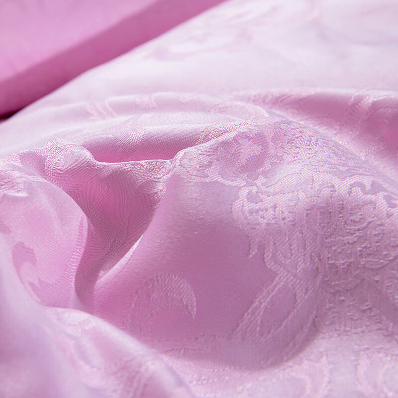 恒源祥蚕丝被100桑蚕丝春秋被子母被二合一加厚冬被8斤双人空调被芯10斤 富贵花-玛瑙粉 220X240子母被【4斤夏被】+【8斤冬被】拉链款