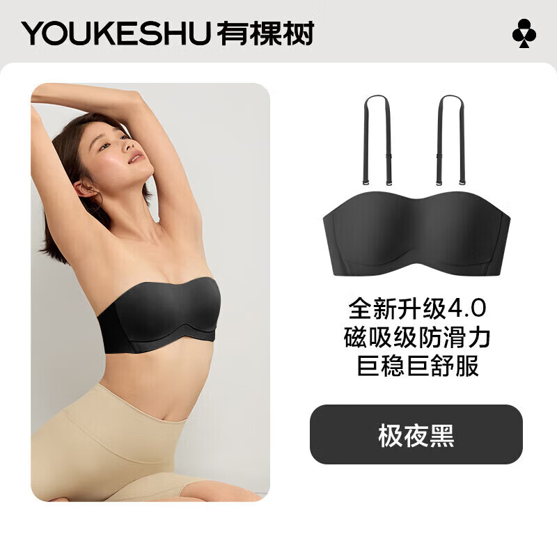 有棵樹無(wú)肩帶內(nèi)衣女防滑不掉小胸聚攏隱形抹胸裹胸?zé)o痕收副乳透氣文胸