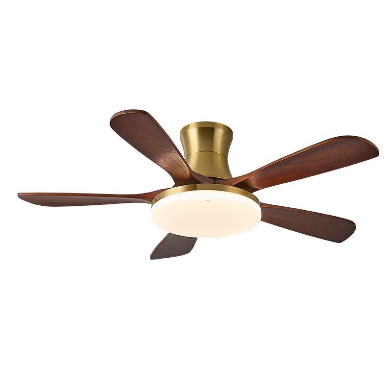 雷士（NVC）风扇灯 新中式吊扇灯中古风 餐厅客厅高显指吊灯遥控一级能效省电 吸顶5叶/47寸60W全光谱/遥控款