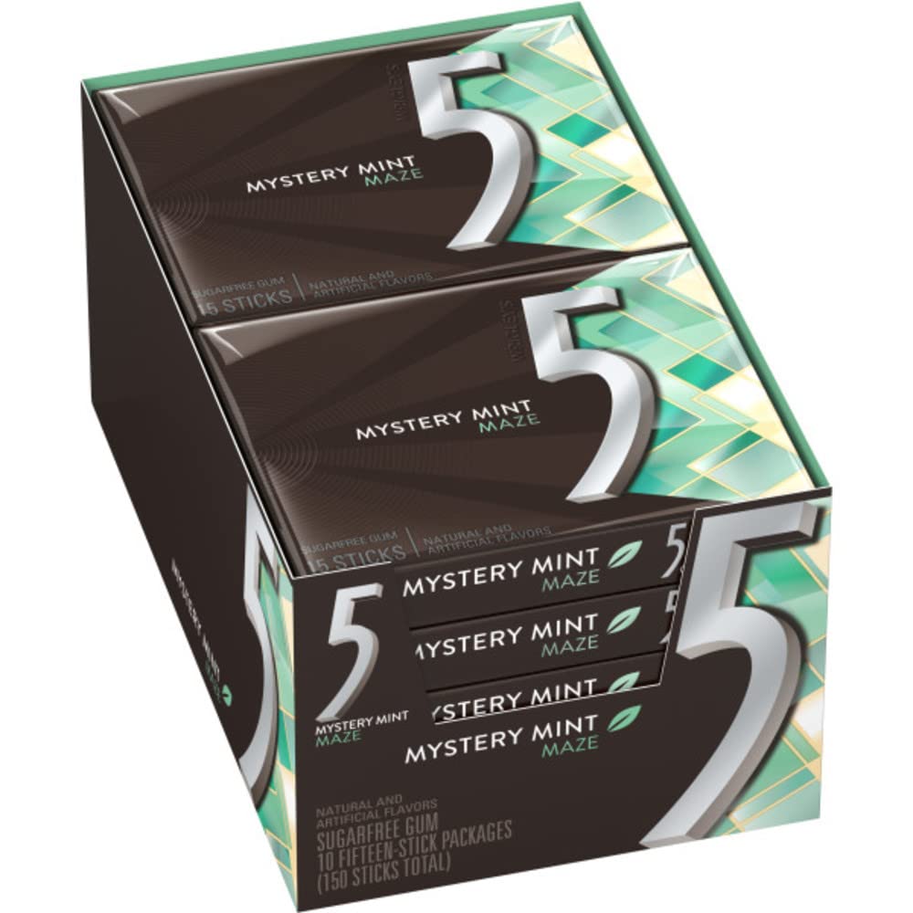5 Gum Sweet Mint Sugar Free Chewing Gum Bulk  15 Stick Box 迷宫 15 个 * 10 件装