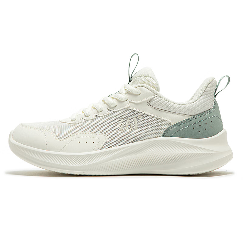 361°女鞋运动鞋百搭舒适透气缓震耐磨跑步休闲鞋 羽毛白/浅烟绿【2249】 37