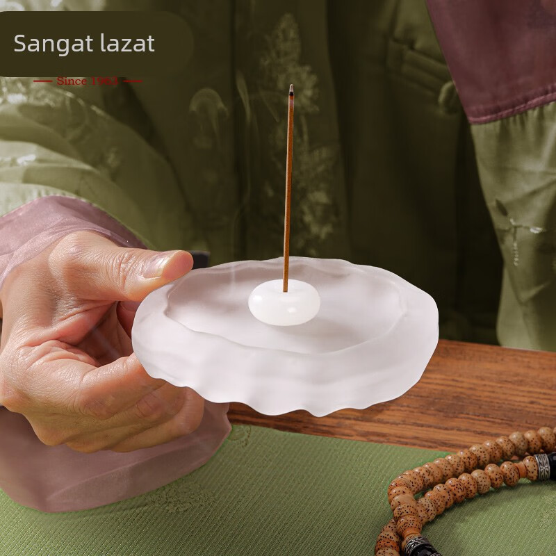美真香平安白玉香插線香爐檀香熏香家用室內(nèi)點香器香托香座香架 平安白玉香插