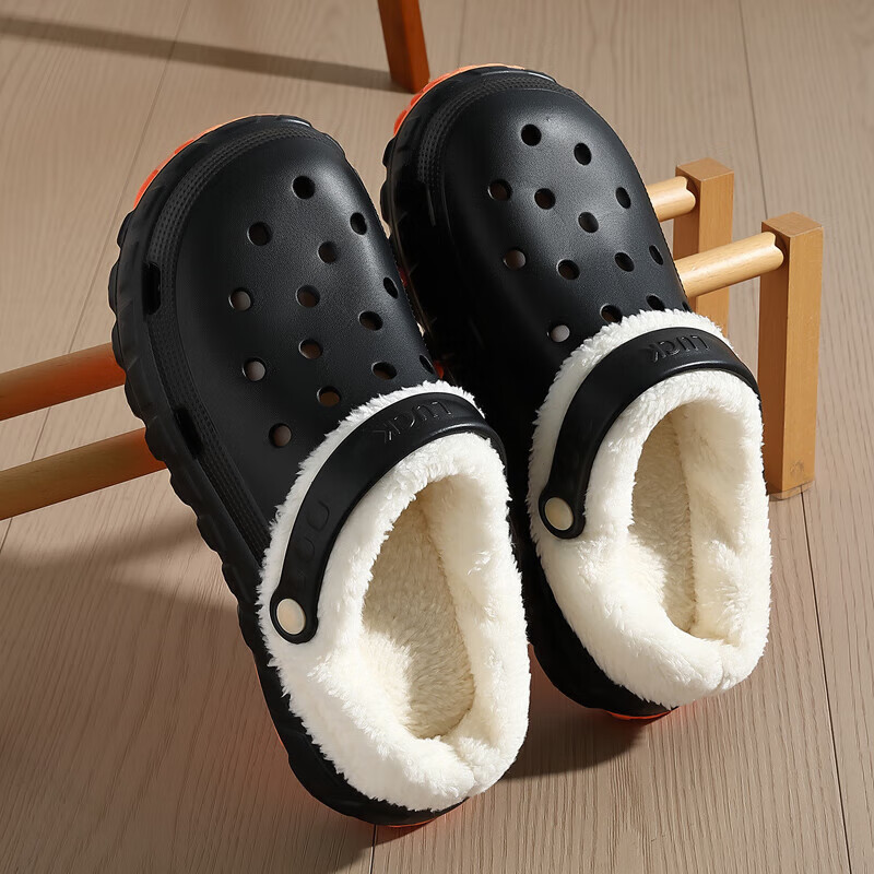 FZT手术室棉拖鞋女士秋冬2025新款加绒加厚防滑保暖可拆卸洞洞鞋棉鞋 黑色【加绒加厚-可拆卸】 36-37 正码