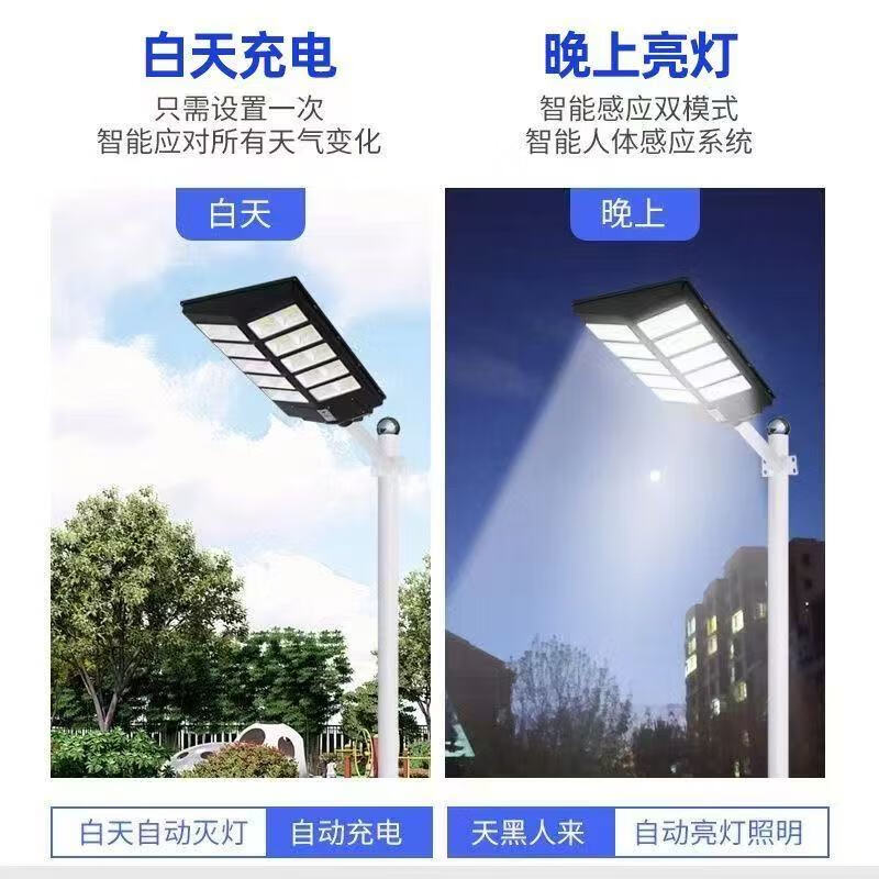 亮源方太阳能照明灯户外庭院灯人体感应超亮led大功率防水农村院子路灯  高亮20000-w型-约照120平-光控20