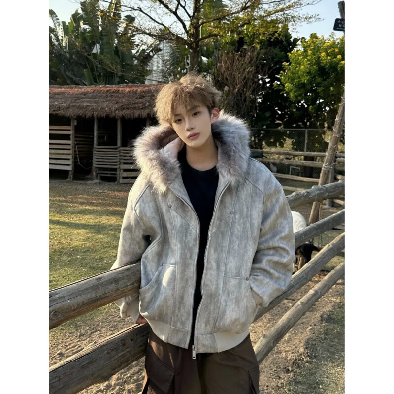 ���ڲ�������Ψ25�����¿���ɽ�����ë����Ⱦ�޷����޼п�����������ʽ�������� ǳ��ɫ 2XL ���Ƽ�140-160� 156Ԫ