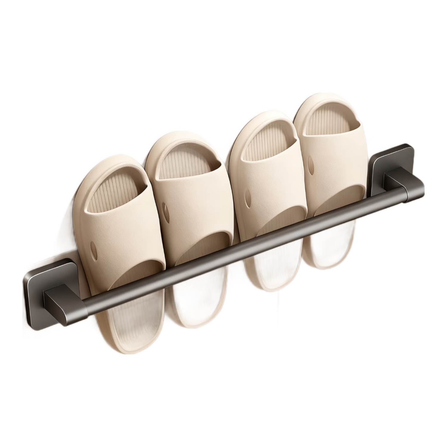 馨沛浴室拖鞋架太空铝免打孔毛巾架卫生间置物架门后厕所壁挂收纳挂架