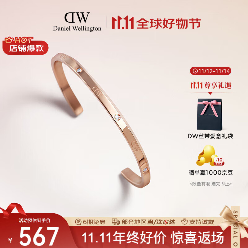 丹尼尔惠灵顿（DanielWellington）DW手镯女闪耀星辰情侣手镯七夕情人节礼物送女友DW00400531