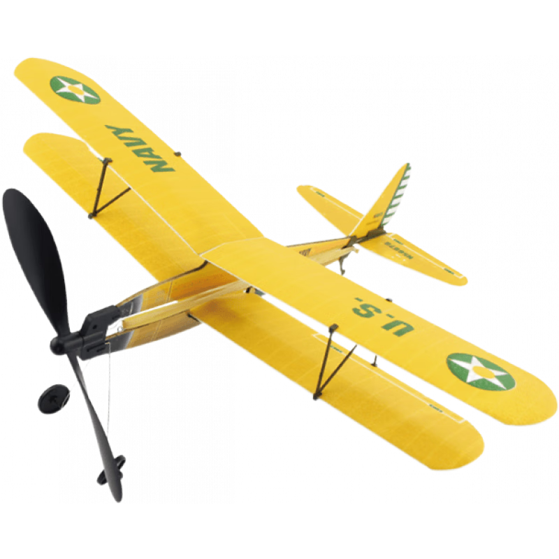ZT MODEL中天模型 飛行員系列仿真橡筋動(dòng)力雙翼飛機 拼裝航模戰斗機擺件 “斯蒂爾曼_雙翼飛機