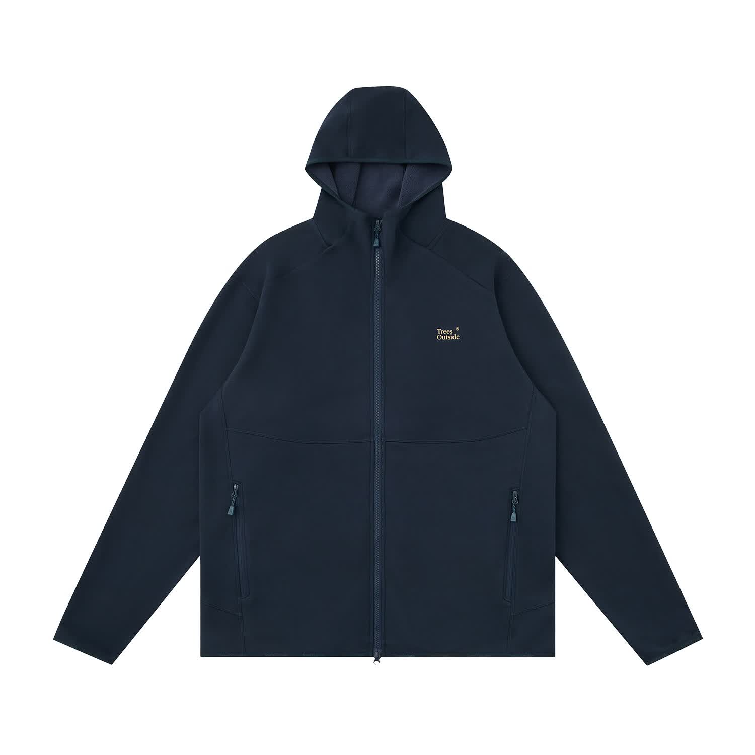 warmtreesTreesOutside羊毛莱赛尔混纺针织连帽夹克秋冬季时尚外套运动上衣 漫暮黑 L